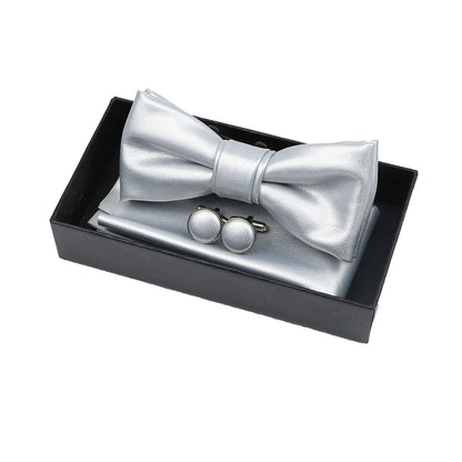 Stirling Bow Tie Set - Platinum