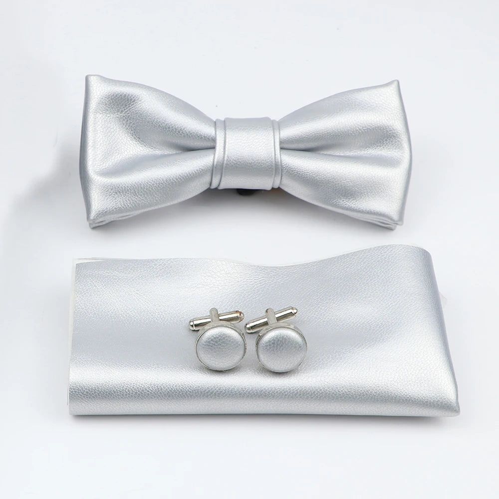 Stirling Bow Tie Set - Platinum